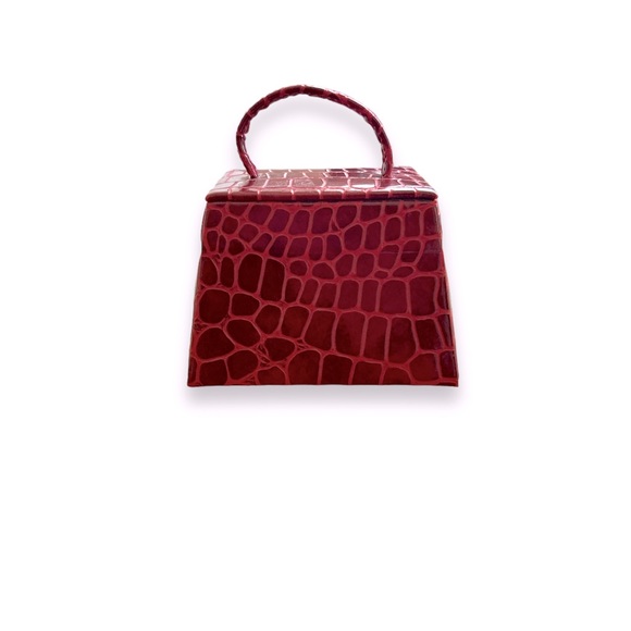 Croc Textured Handbag Jewelry Box - Picture 5 of 6